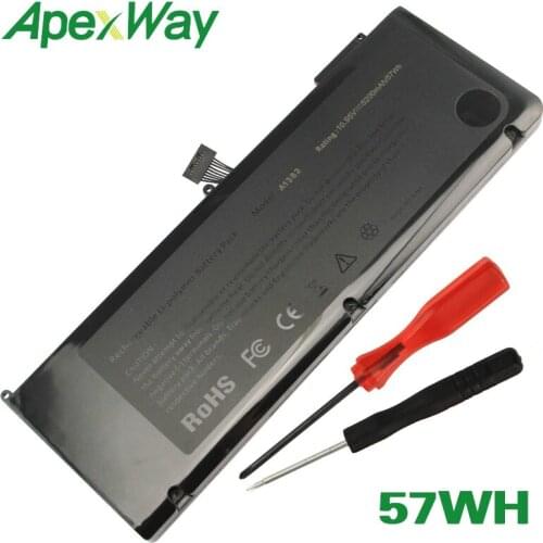 ApexWay 57Wh Laptop battery for Apple A1382 A1286 2009 Version For MacBook Pro 15" Pro 15" MC721 MC723 MB985 MB986