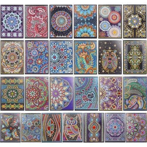 50 Pages Diamond Painting Notebook DIY Mandala Special Shaped Diamond Embroidery Cross Stitch A5 Notebook Diary Book