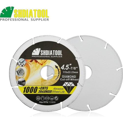 SHDIATOOL 2pcs Diamond Cut-off Wheel Blade Vacuum Brazed Diamond Metal Cutting Disc For Steel Tube, Iron Rebar, Angle Steel