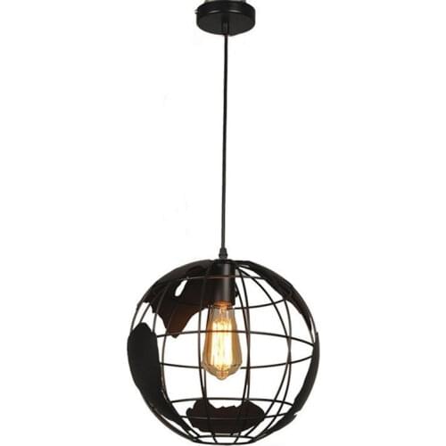 Nordic simple Globe Iron Art Pendant Light Restaurant Coffee Shop Hanging Lamp Dining Room Bedroom Kitchen Industrial LED Decor