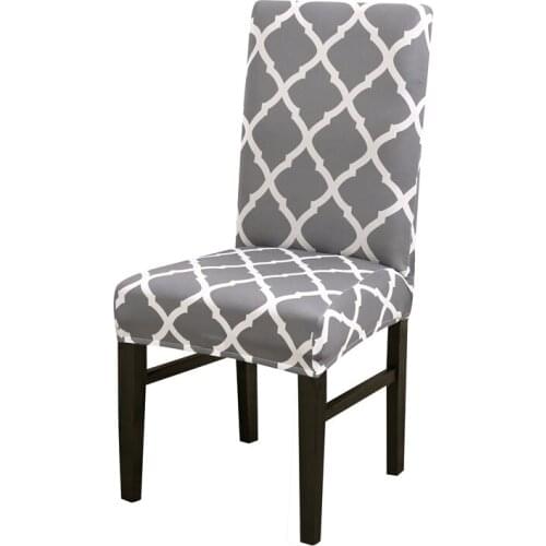 Geometry plaid Stretch Removable Washable Chair Covers Dining Room Chair Protector Seat Slipcover for Hotel Banquet Wedding
