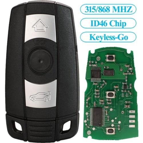 Jingyuqin Keyless-Go Smart Car Key 315MHZ ID46 PCF7953 Chip for BMW 3 5 Series CAS3 X5 X6 Z4 Remote Comfort Access Hands-Free