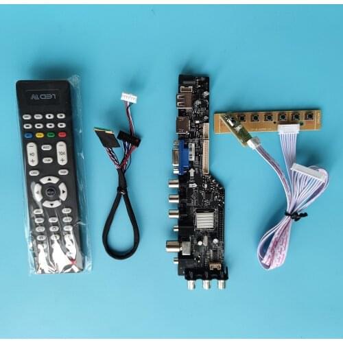 Kit For LTN156AT05 1366x768 LED USB HDMI-compatible VGA AV TV DVB-T DVB-T2 controller digital panel monitor remote board driver