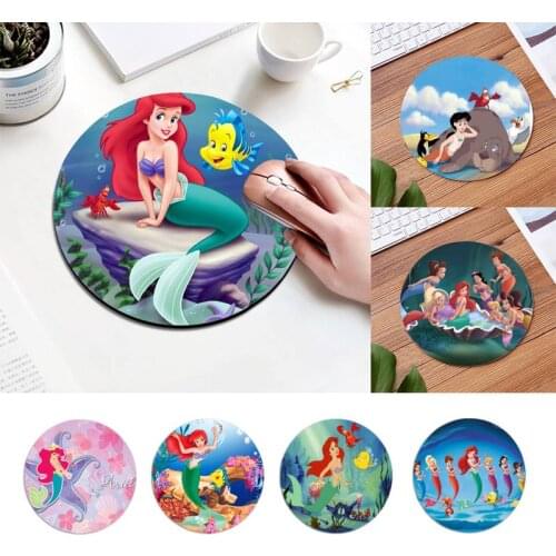 Disney The Little Mermaid gamer play mats Mousepad Comfortable Round Mouse Pad Planet Series Mat Desktop DIY Custom desk mat