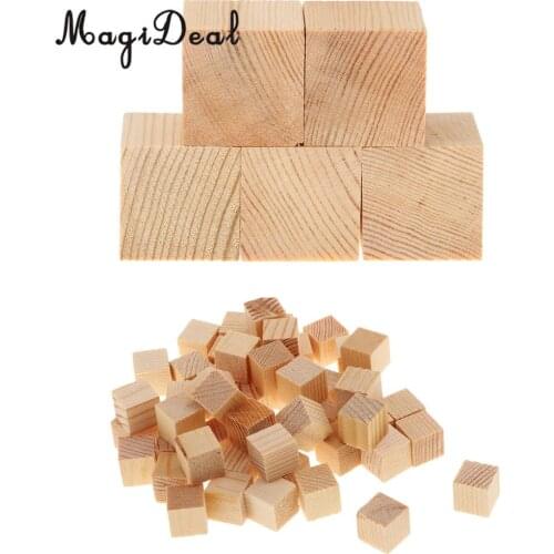 5/50Pcs 10mm / 30mm Wooden Square Blocks Mini Wood Cubes Embellishment for Woodworking Craft DIY kids Early Educational Toys
