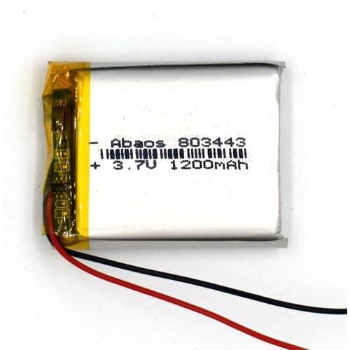 803443 3.7V 1200mAh Li-polymer Rechargeable Battery lithium Li-Po ion for MP3 MP4 KTV family microphone with GPS 603443
