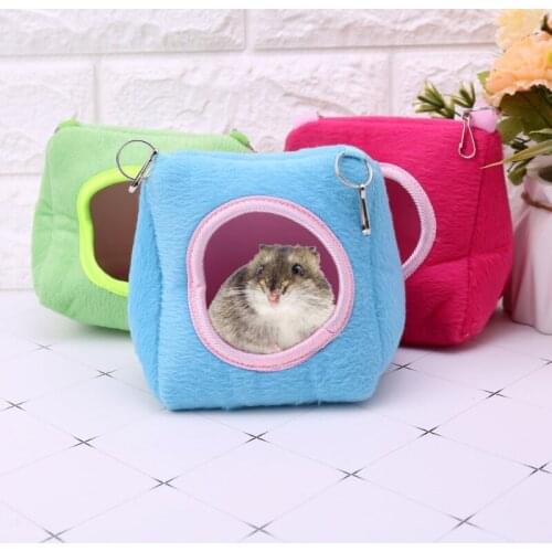 Cute Hamster Hanging House Hammock Cage Sleeping Nest Pet Bed Rat Hamster Toys
