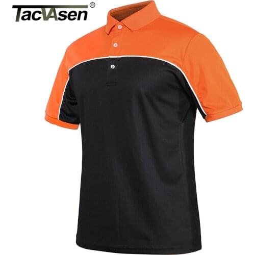 TACVASEN Patchwork Fashion Polos T-Shirts Mens Button Down Short Sleeve Shirts Casual Golf Tactical Team Work Fishing Tee Shirt