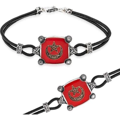 Silver Moon Star Men 'S Bracelet