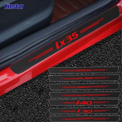 4pcs Carbon Fiber Car Door Sticker For Hyundai i10 i20 i30 i40 ix35 TUCSON Elantra SONATA GENESIS SOLARIS VEOSTER TRITON ACCENT