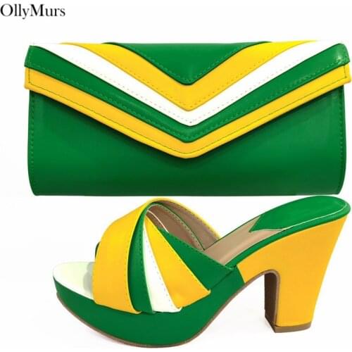 Nigeria Style Women High Heels Shoes And Bag Set For Parties Latest Summer Shoes And Matching Bag Set Large Size 38-42