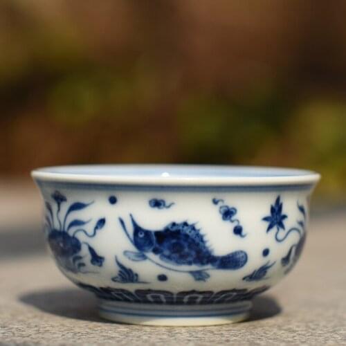 Genuine Hand-painted Albacar Fish Algae Luohan Cup Handmade Ceramic Tea Set