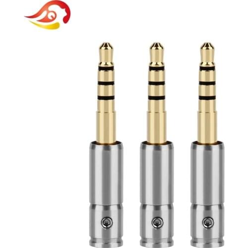 QYFANG 3.5mm 4 Poles Headphone Pin Audio Jack Earphone Plug Wire Connector Stainless Steel Adapter For Denon AH-D600 D7100 mm400