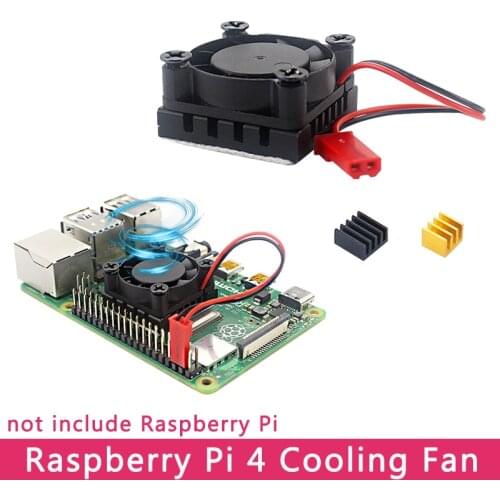 Raspberry Pi 4 Cooling Fan with Silicone Pad Aluminum Heat Sink Cooler for Raspberry Pi 4 Model B