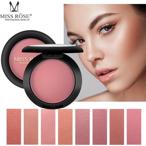 MISS ROSE Make-up 12-color Blush Trim Face Ruddy Round Matte Blush Naturally Brighten Skin Rouge Korean Makeup Blush