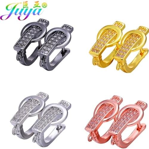 Juya Handmade Earring Hooks Gold/Silver Color Creative Fastener Leverback Earwire Handicraft Accessories For Earrings Making
