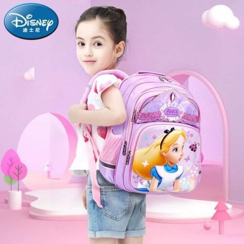 Disney Alice school bags for girls 3D cartoon backpack water proof large capacity primary school student shoulder bags mochilars