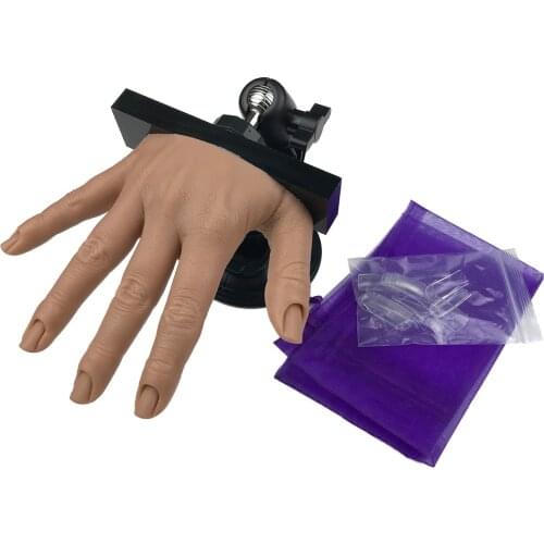 Nail Practice Hand With Holder Nail Art Trainer Hand Tool Training Model Display Moveable Nails