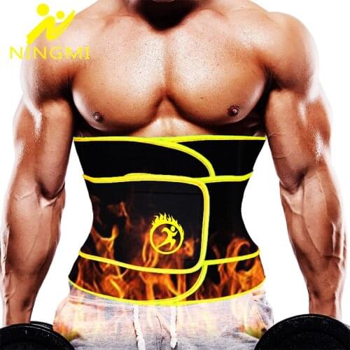 NINGMI Slimming Waist Trainer for Men Body Shaper Weight Loss Strap Neoprene Sauna Belt Waist Cinchers Shapewear Girdles Corset