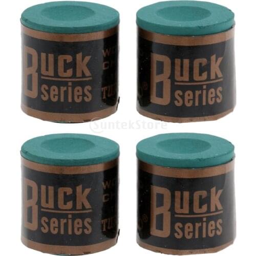 Premium 4 Pieces Snooker Pool Cue Tip Chalk Billiard Accessories Green