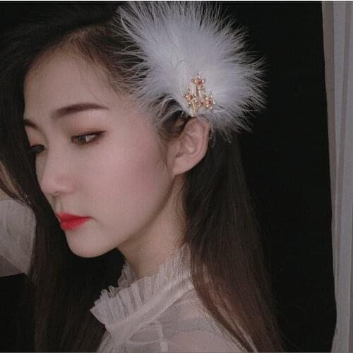 2pcs Fairy White Feather Hair Clip Headdress Wedding For women Girls Daily Personality Sweet Feather Barrettes Hair Accessories