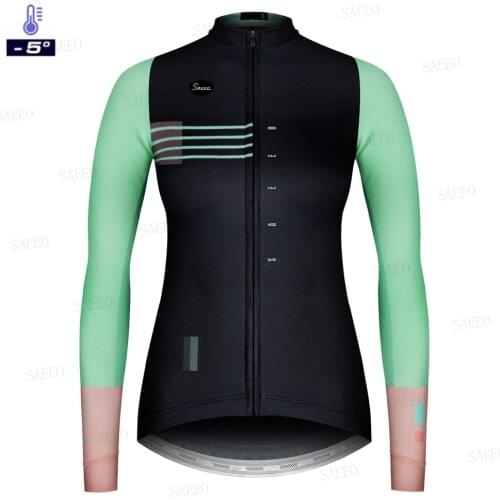 Woman Cycling Clothing Fashion Winter Thermal Fleece Cycling Jersey Set Lady Ropa Ciclismo Long Sleeve Mountain Bike Jersey Set