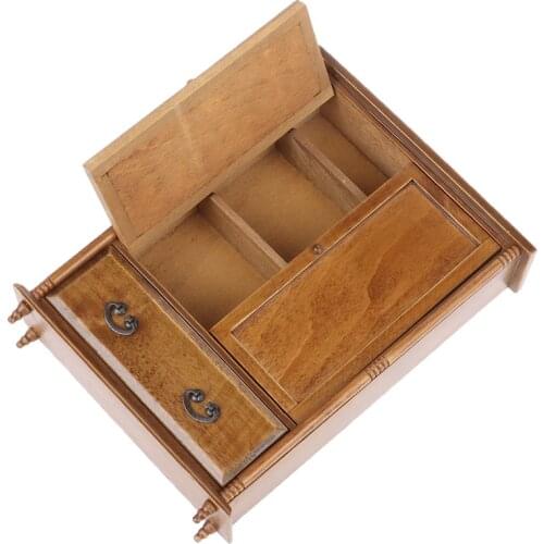 1:12 Dolls House Miniature Vintage Wooden Wardrobe Model Furniture Accessory