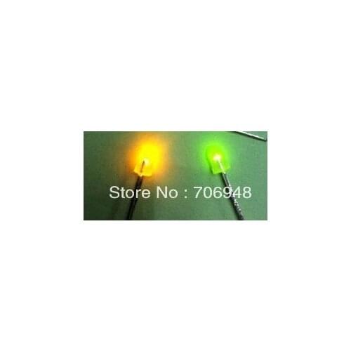 1000pcs/lot 3mm diffused led,yellow/green color,bicolor led,non-polarity,free shipping