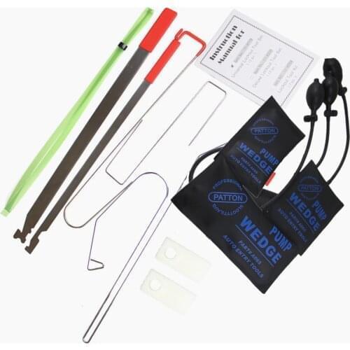 12Pcs/Set Universal Emergency Open Unlock Tool Kit Car Door Key Lost Lock Out + Air Pump Free Shipping