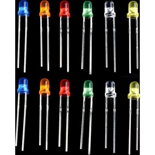 3MM LED Diode Light DIY Assorted Kit , Lamp Emitting Diode Led Light Electronic Components red orange yellow green blue white