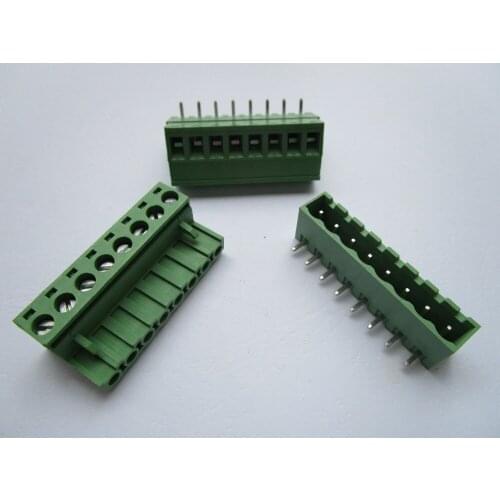 30 Pcs Close Angle 8 pin/way Pitch 5.08mm Screw Terminal Block Connector Green Color Pluggable Type With Angle pin