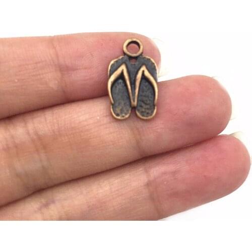 BULK 30pcs Flip Flops Slipper Beach Charms Make With Sole Handmade Pendants for DIY Jewelry Making 10*15mm
