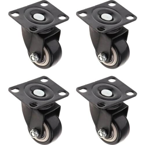 SWIVEL CASTORS 4PC 40mm WHEEL BALL BEARINGS FURNITURE TROLLEY castor Black