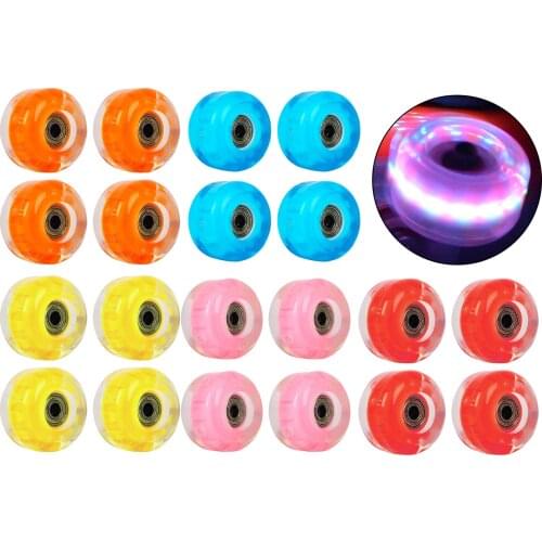 4pcs Light Up Skateboard Longboard Wheels Glow at Night 82A for Quad Roller Skate Skateboards Accessories Spare Parts