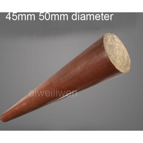 45mm 50mm diameter 50cm length Phenolic laminated paper rods bakelite rod nsulating bar Muslin rods Phenol-Formaldehyde