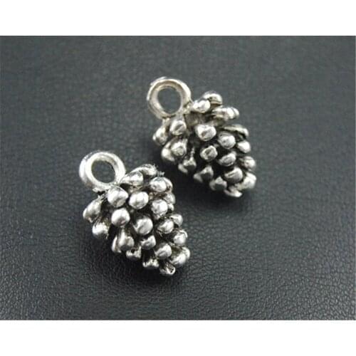 5pcs Silver Color Pinecone Charm Jewelry Making DIY Handmade Craft 9x17mm A1687