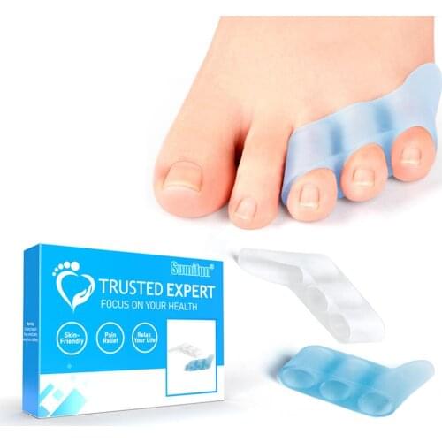 8 pairs Three-hole Little Toe Separator Pain Relief Toe Straightener Protector Overlapping Toes Bunion Blister Foot Care Tool