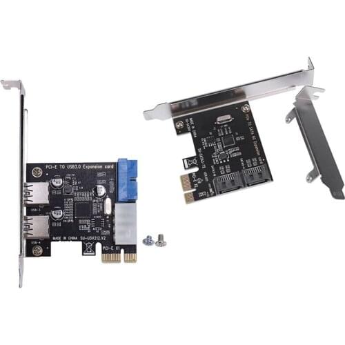 PCIe PCI Express to SATA3.0 2-Port SATA III 6G Expansion Controller Card Adapter & USB 3.0 Pci-E Expansion Card Adapter
