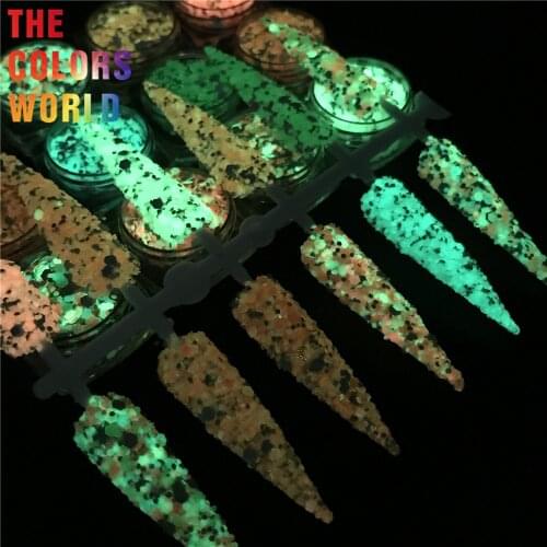 TCT-599 Reflective Flash Glow In Dark Glitter Chunky Nails Glitter Luminous Nail Decoration Crafts Manicure Festival Accessories