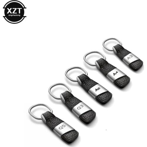 Leather Metal Alloy Car Styling Car Keyring Keychain Key Chain Key Ring for Audi A4 A6 A8 Q3 Q7 BMW M3 M5 E36 E39 F10 F30