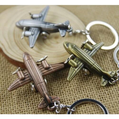 Airplane model keychain key ring retro key chain llaveros hombre creative chaveiro portachiavi free shipping