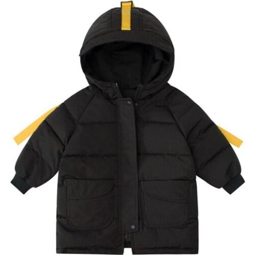 2 3 4 5 6 7 Years Toddler Boys Coats Winter Thicken Cartoon Dinosa Hooded Long Down Jackets for Boy Baby Kids Clothing Snowsuit