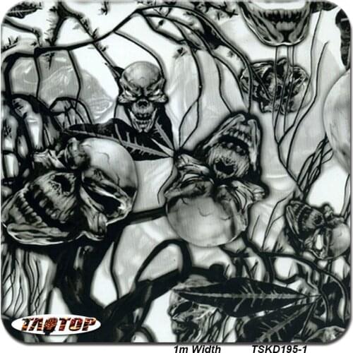 1m 50Sq TSKD195-1 Skull Water Tranfer Print Hydro Graphic Film Water Transfer Printing Film