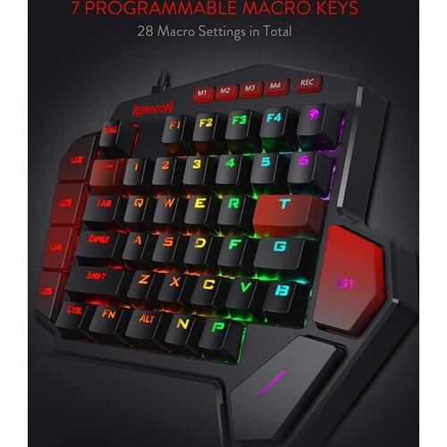 K585 RGB 42 Key One-handed Mechanical Gaming Keyboard Blue Switch 7 programmable macro For Game Laptop PC phone