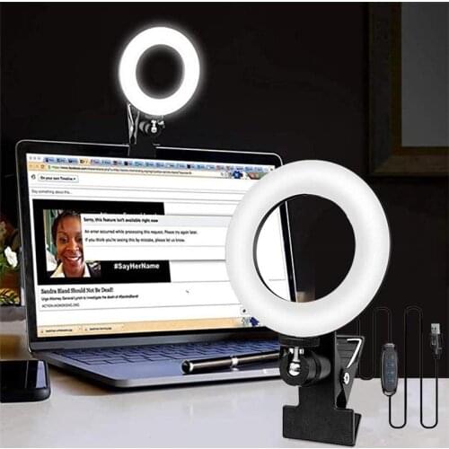 VLOGMAGIC 6" Led Ring Selfie Light with Clamp Mount for Desk, Zoom Meeting, Webcam, Video Conference, Laptop, YouTube