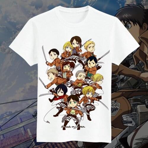 Japanese Anime Attack on Titan Cosplay T Shirt Eren Jager Ackerman Printed Summer T-Shirt Scout Regiment tshirt Top Tee