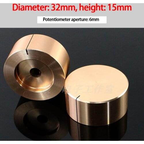 KYYSLB Diameter 32 Height 15mm All Aluminum Alloy Amplifier Solid Knob Volume Potentiometer Knob HIFI Audio Amplifier Knob