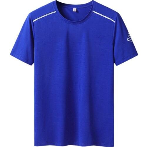 L-9XL Men Sweatshirt Quickly Dry Short Sleeve T-shirt Sport Jersey Running Jogger Fitness Gym Workout Shirt Activewear Plus Size