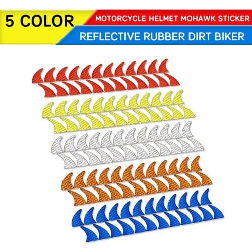 Motorcycle Helmet Mohawk Sticker Mohawk Biker Helmet Mohawks Spikes Reflective Rubber Dirt Biker Motocross