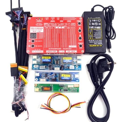 Laptop TV/LCD/LED Test Tool kit led panel tester Support 7-84 Inch LVDS interface 14/Screen line + high-pressure board + adapter